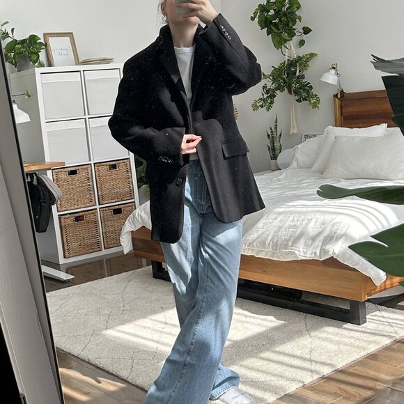 &OtherStories Oversized Straight Wool Blazer in Black 32 - Picture 9 of 9
